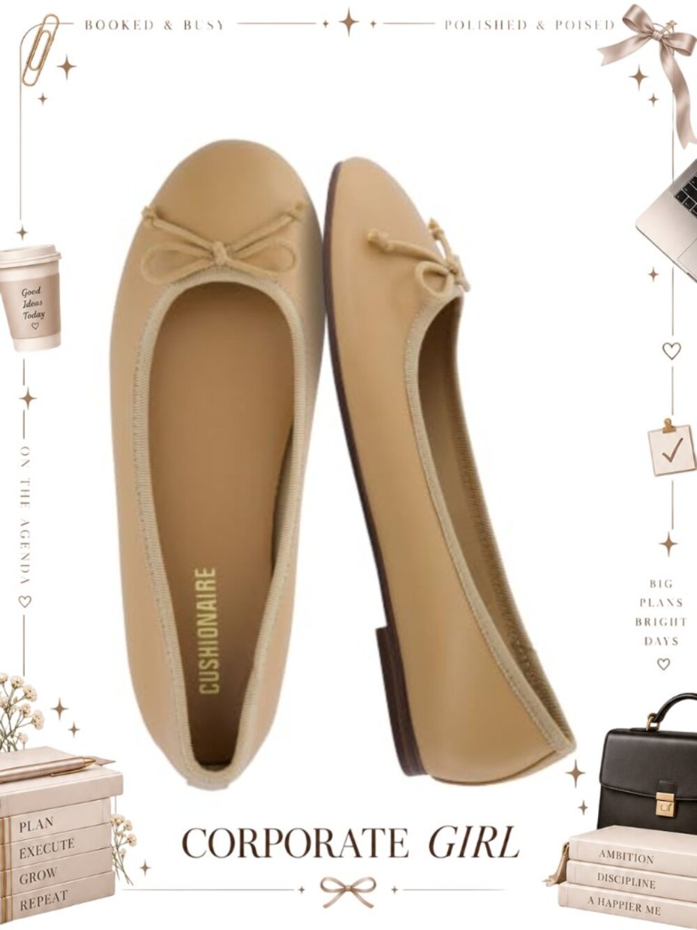 Mary Jane Ballet Flats Memory Foam Vegan Leather Comfort